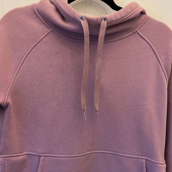 Athleta Cozy Karma Side Slit Fleece Lined Mauve Pink Hoodie Sweatshirt Size XS - Picture 8 of 8